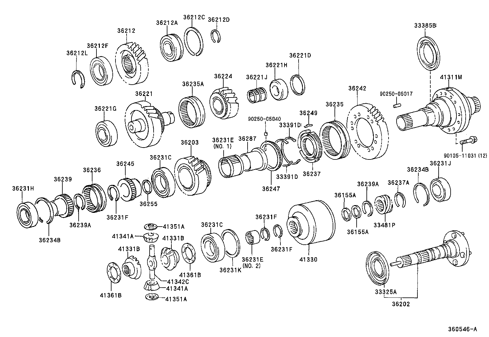 36202-60011 SHAFT SUB-ASSY, TRANSFER OUTPUT, REAR product image