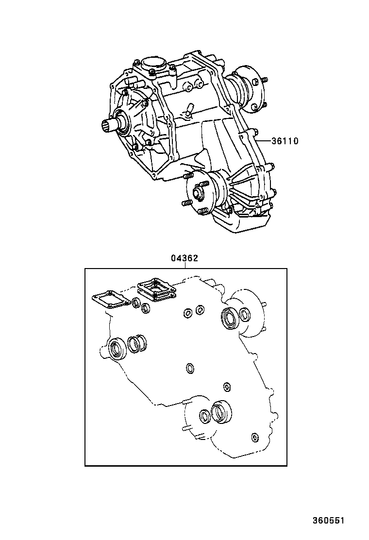 04362-60550 GASKET KIT, TRANSFER OVERHAUL product image