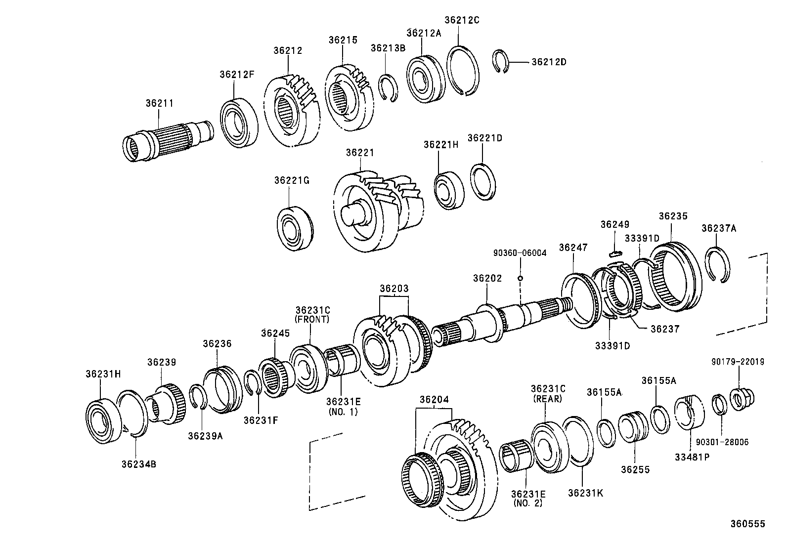 36202-60011 SHAFT SUB-ASSY, TRANSFER OUTPUT, REAR product image