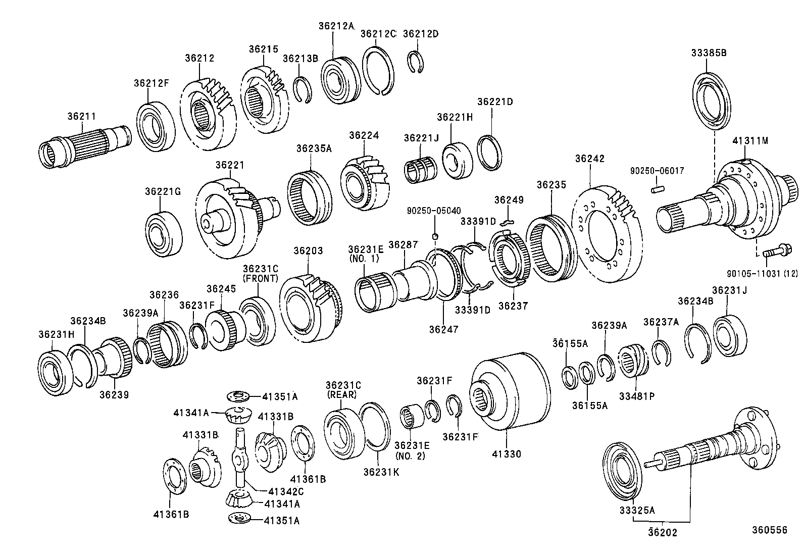 36202-60011 SHAFT SUB-ASSY, TRANSFER OUTPUT, REAR product image
