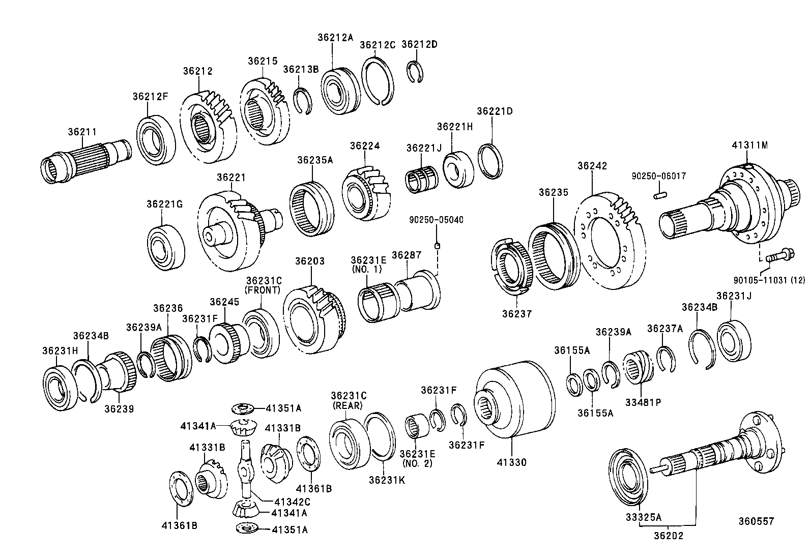 36202-60011 SHAFT SUB-ASSY, TRANSFER OUTPUT, REAR product image