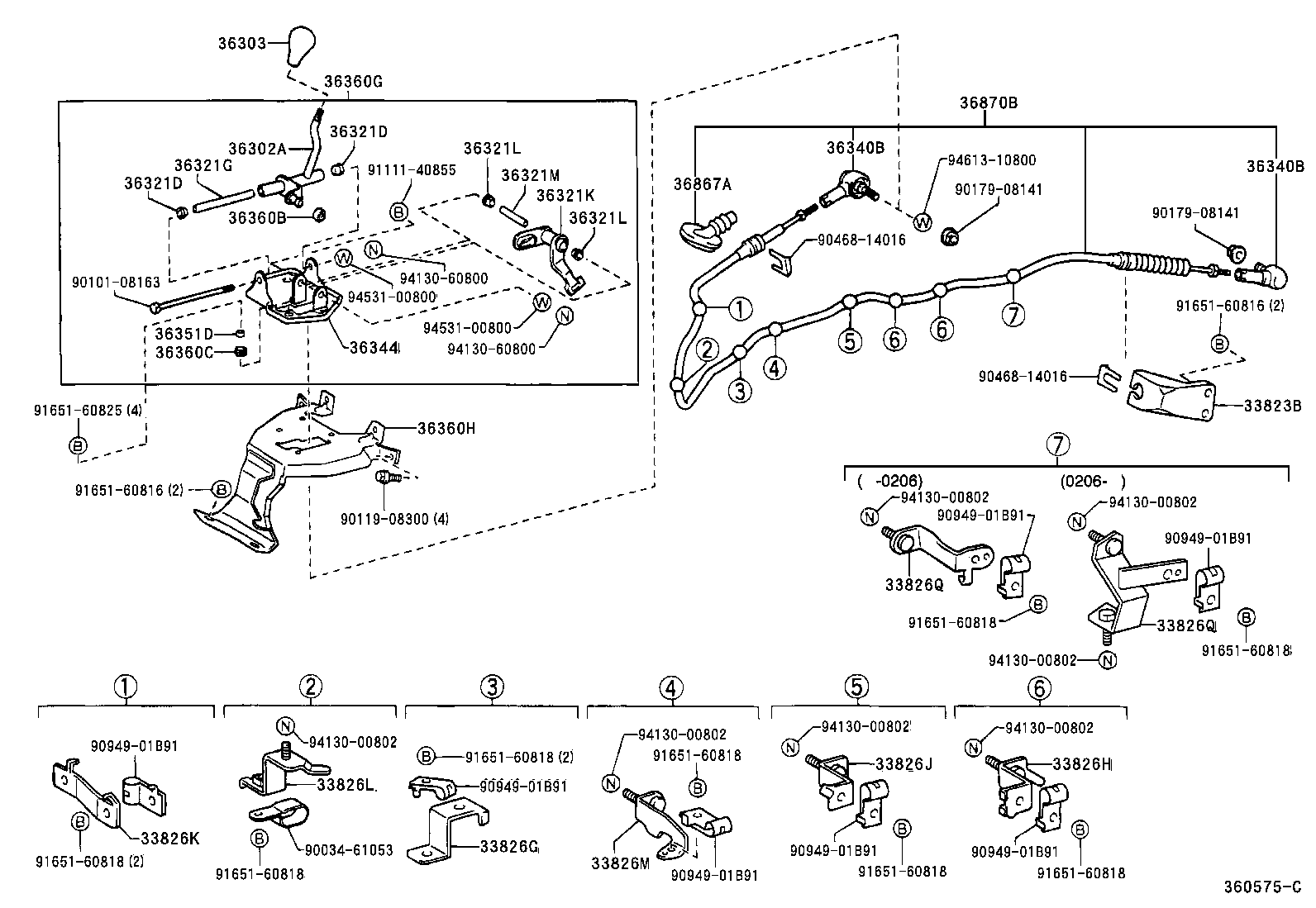 36870-37100 CABLE ASSY, TRANSFER CONTROL product image