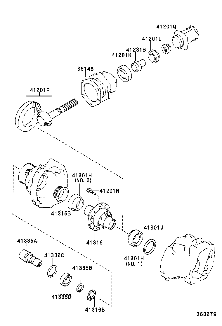 41301-12152 CASE SUB-ASSY, CENTER DIFFERENTIAL RING GEAR MOUNTING product image
