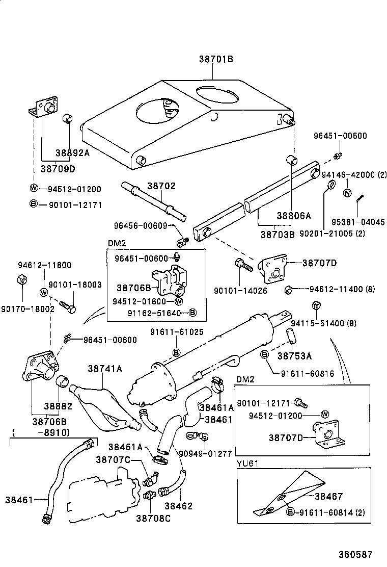 38462-93200 HOSE, POWER OIL PUMP DELIVERY product image