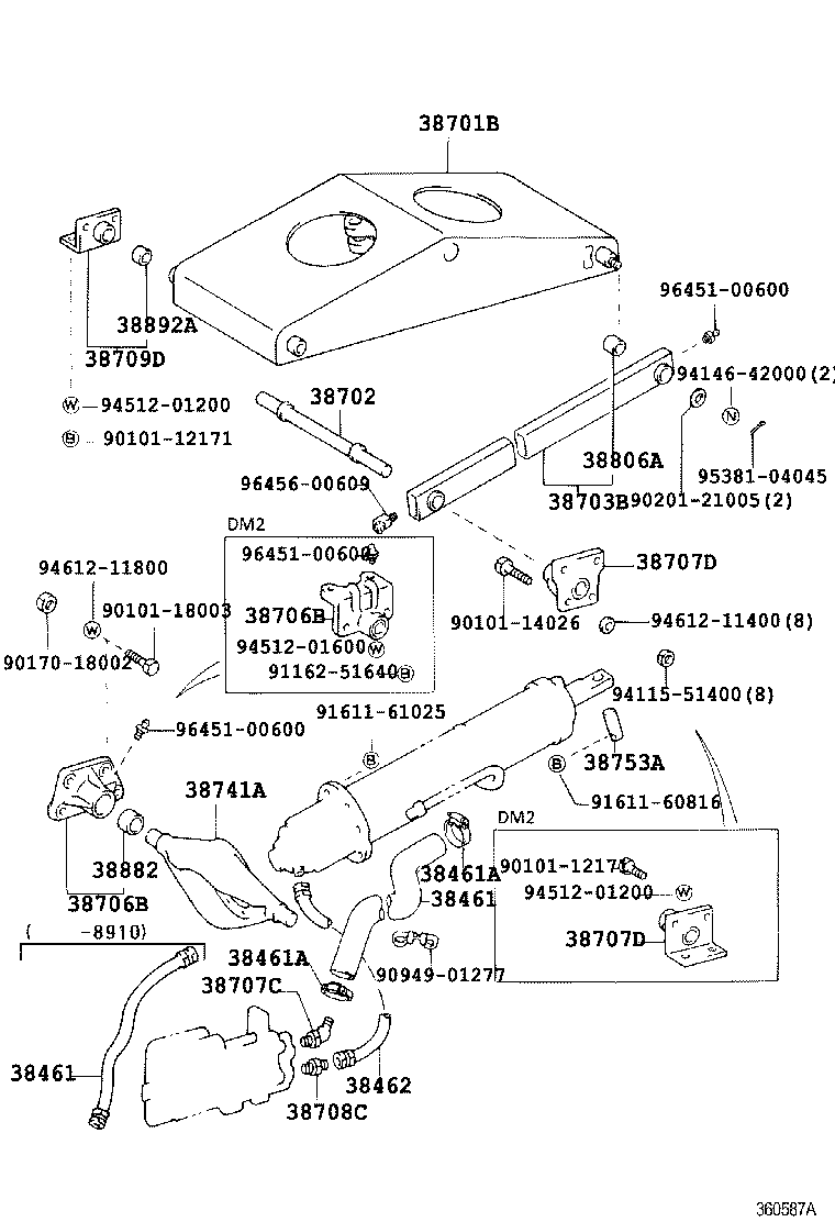 38462-93102 HOSE, POWER OIL PUMP DELIVERY product image