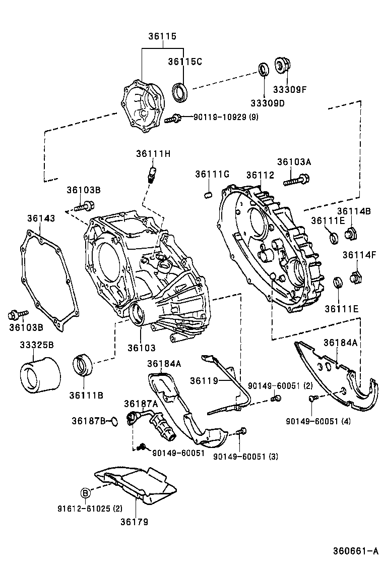 36112-25010 CASE, TRANSFER, REAR product image