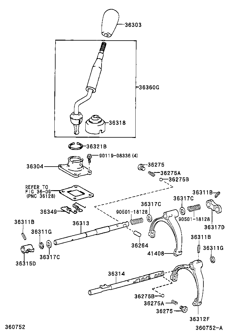 36302-60190 FORK, TRANSFER GEAR SHIFT, NO.2 product image
