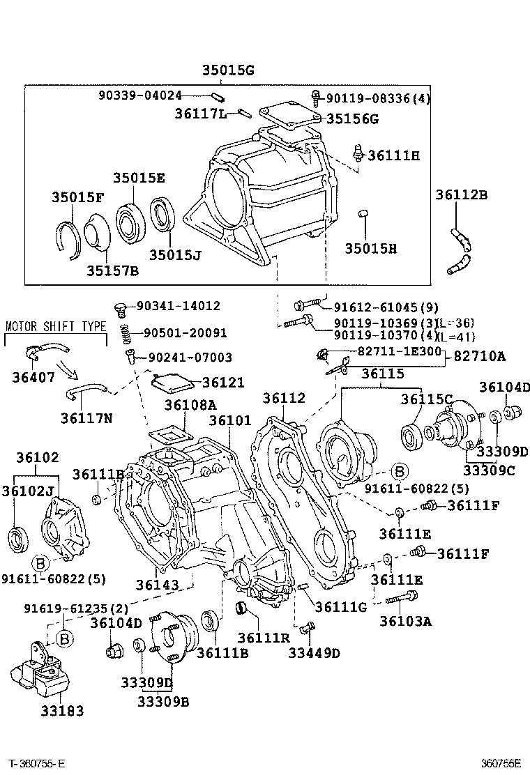 36101-35140 CASE SUB-ASSY, TRANSFER product image