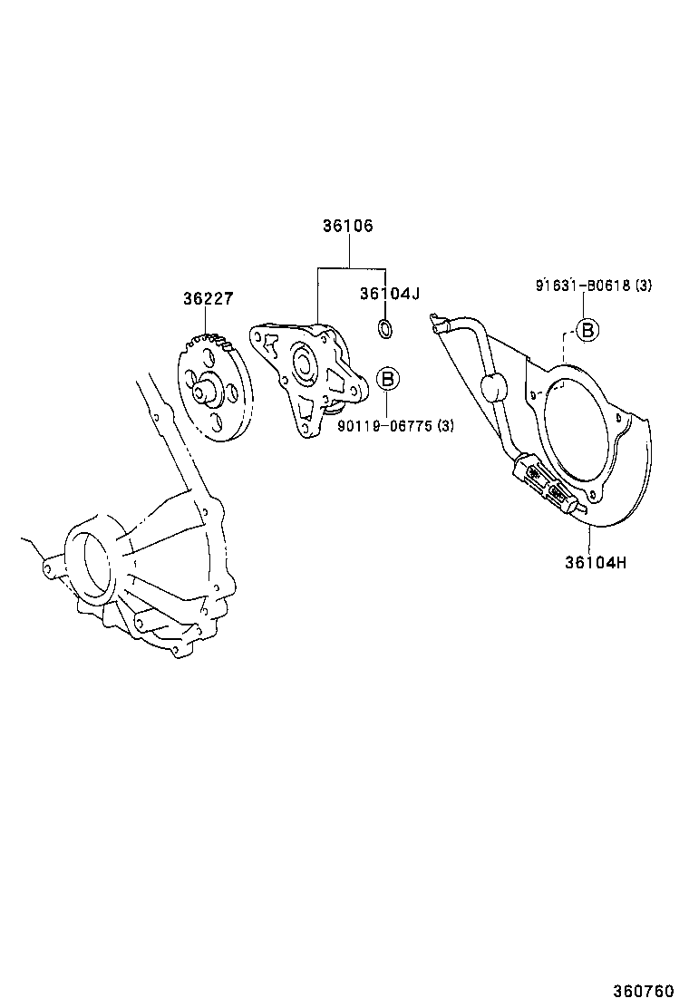 36106-35050 BODY SUB-ASSY, TRANSFER OIL PUMP product image