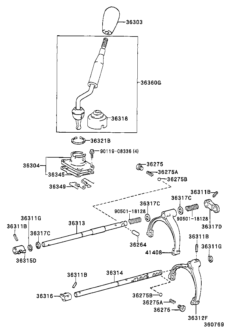 36302-60190 FORK, TRANSFER GEAR SHIFT, NO.2 product image