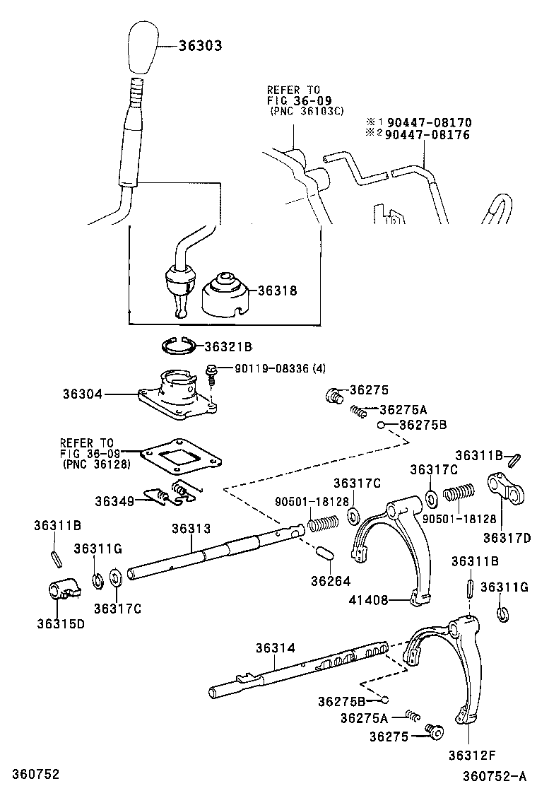 36302-60190 FORK, TRANSFER GEAR SHIFT, NO.2 product image