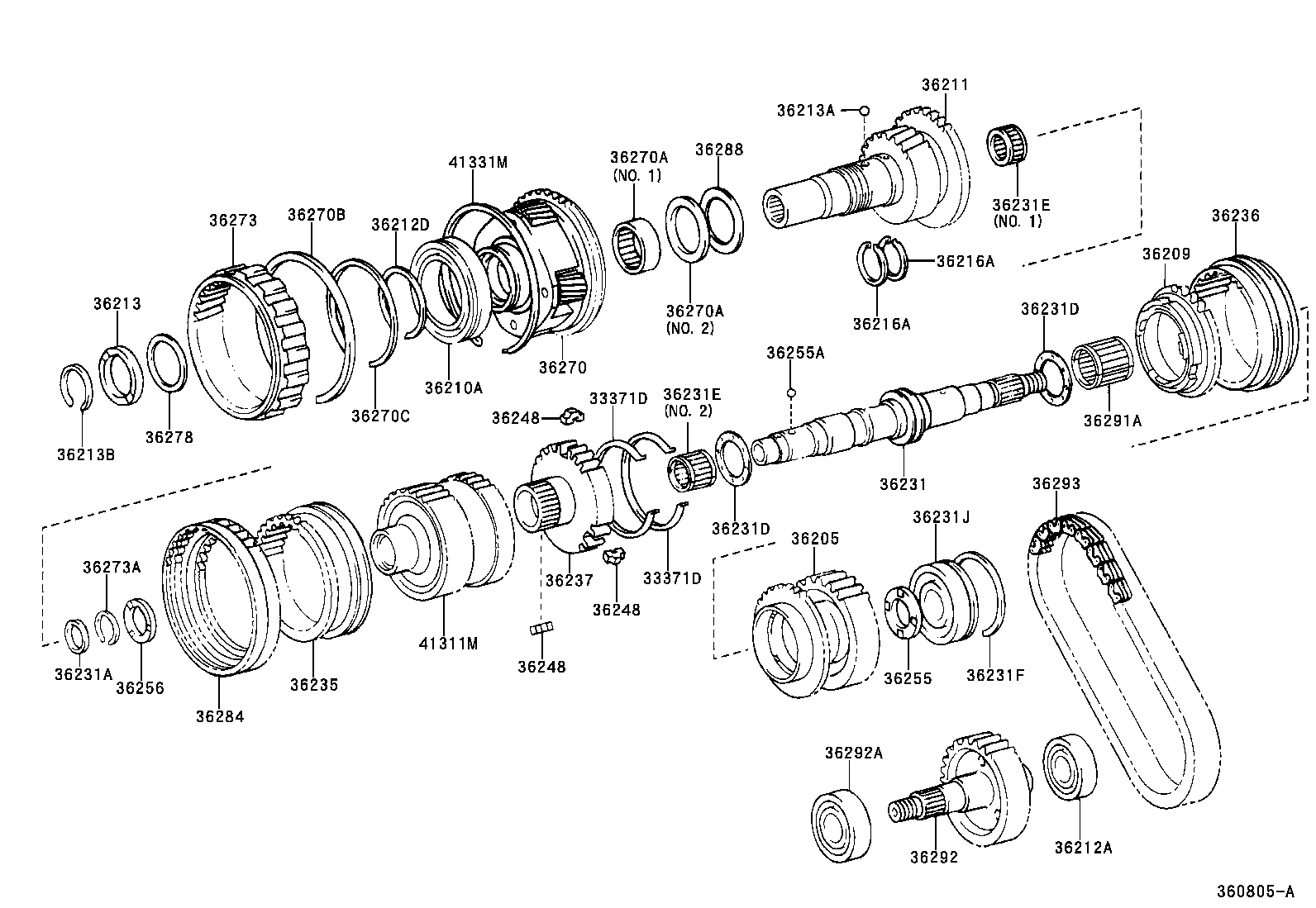 36205-35100 SPROCKET SUB-ASSY, TRANSFER DRIVE product image