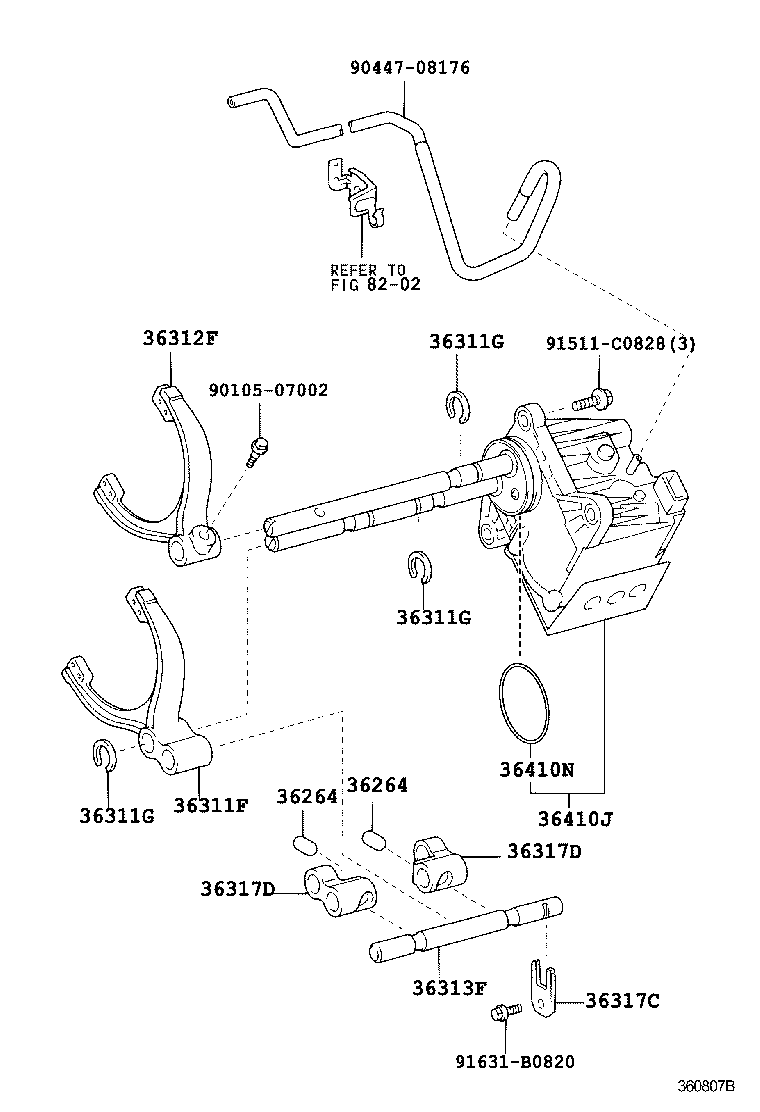 36301-35010 FORK, TRANSFER GEAR SHIFT, NO.1 product image