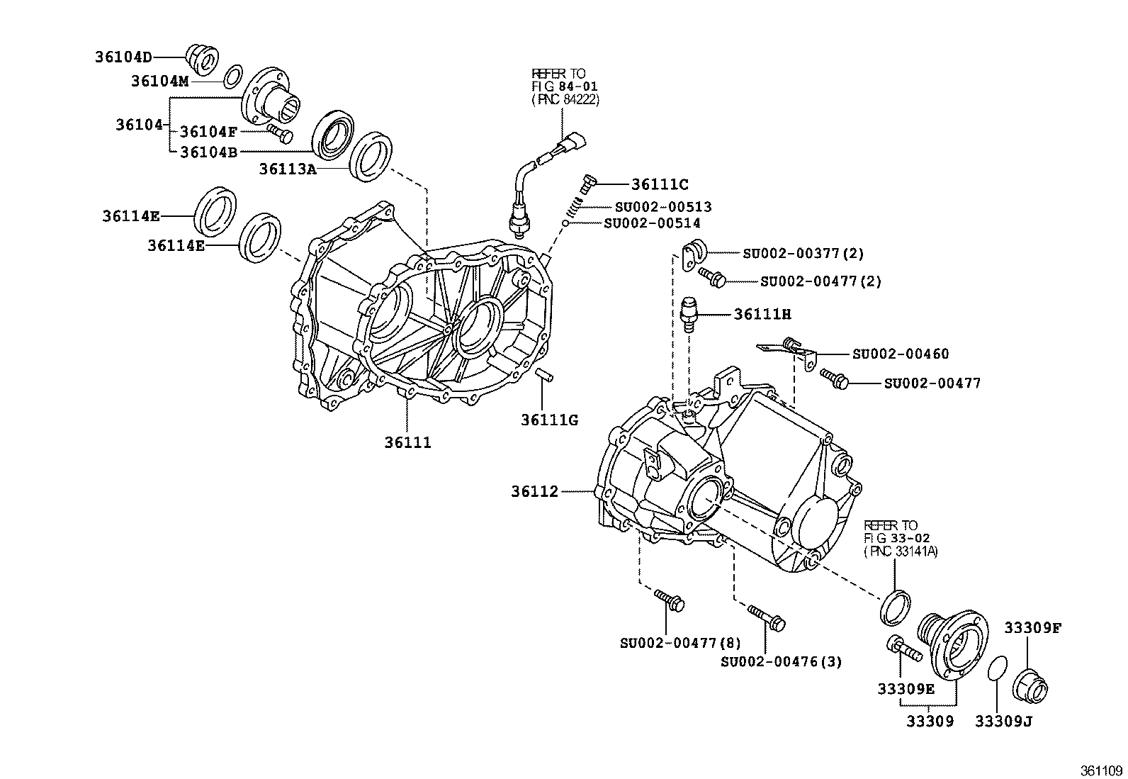 36112-37010 CASE, TRANSFER, REAR product image
