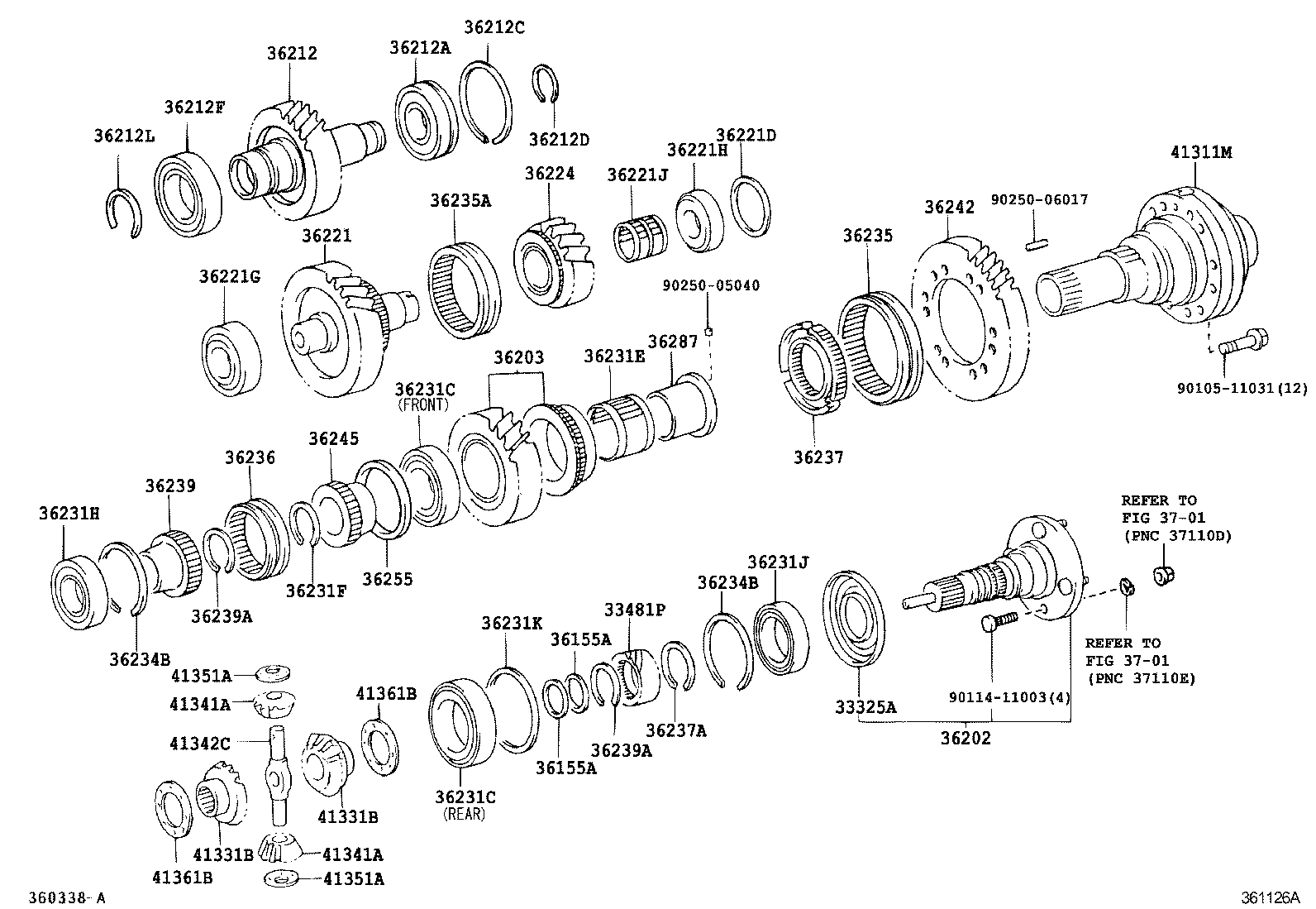 Toyota 36255-60040 SPACER, TRANSFER OUTPUT SHAFT, NO.1