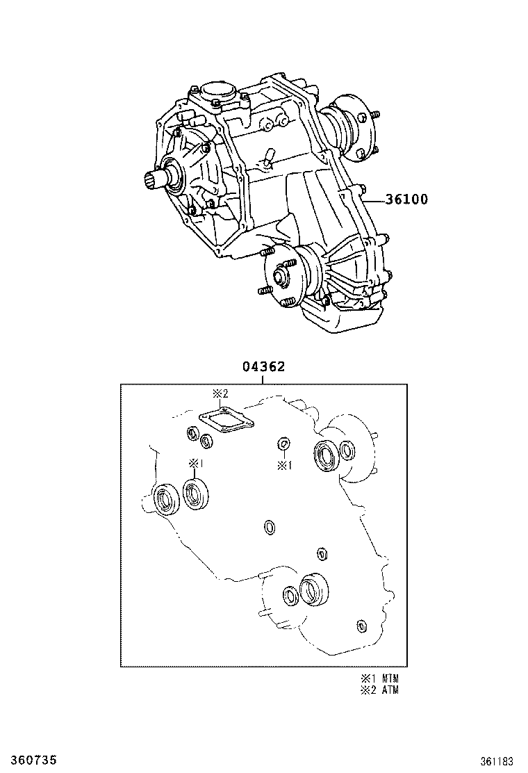 04362-35172 GASKET KIT, TRANSFER OVERHAUL product image