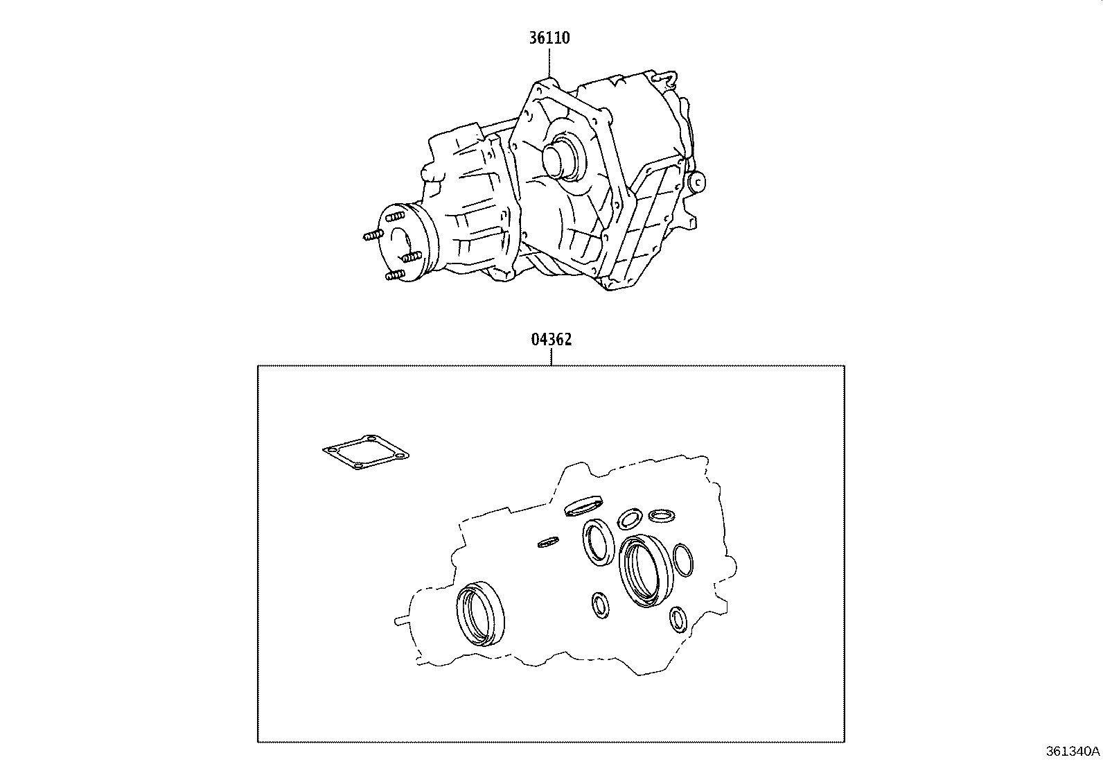 04362-60830 GASKET KIT, TRANSFER OVERHAUL product image