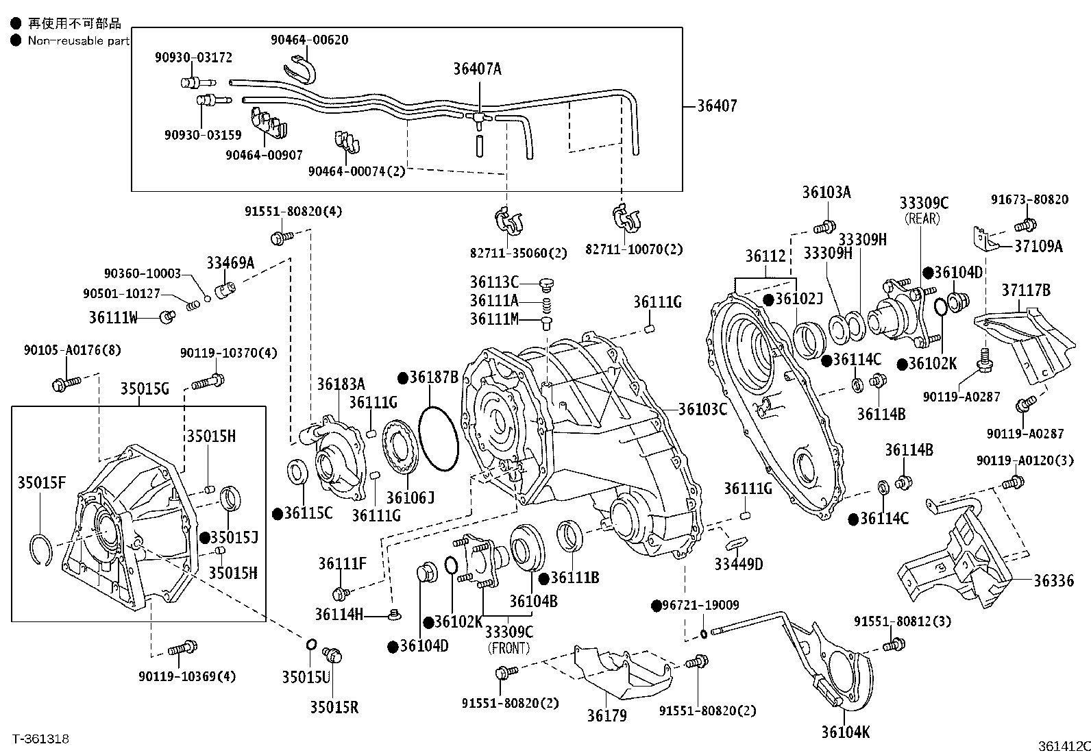 Toyota 36407-34040 HOSE SUB-ASSY, TRANSFER BREATHER