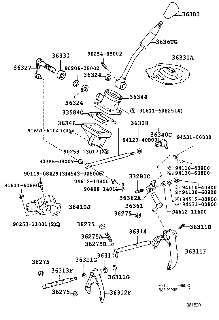 36367-60030 SHAFT, TRANSFER SHIFT INNER LEVER product image