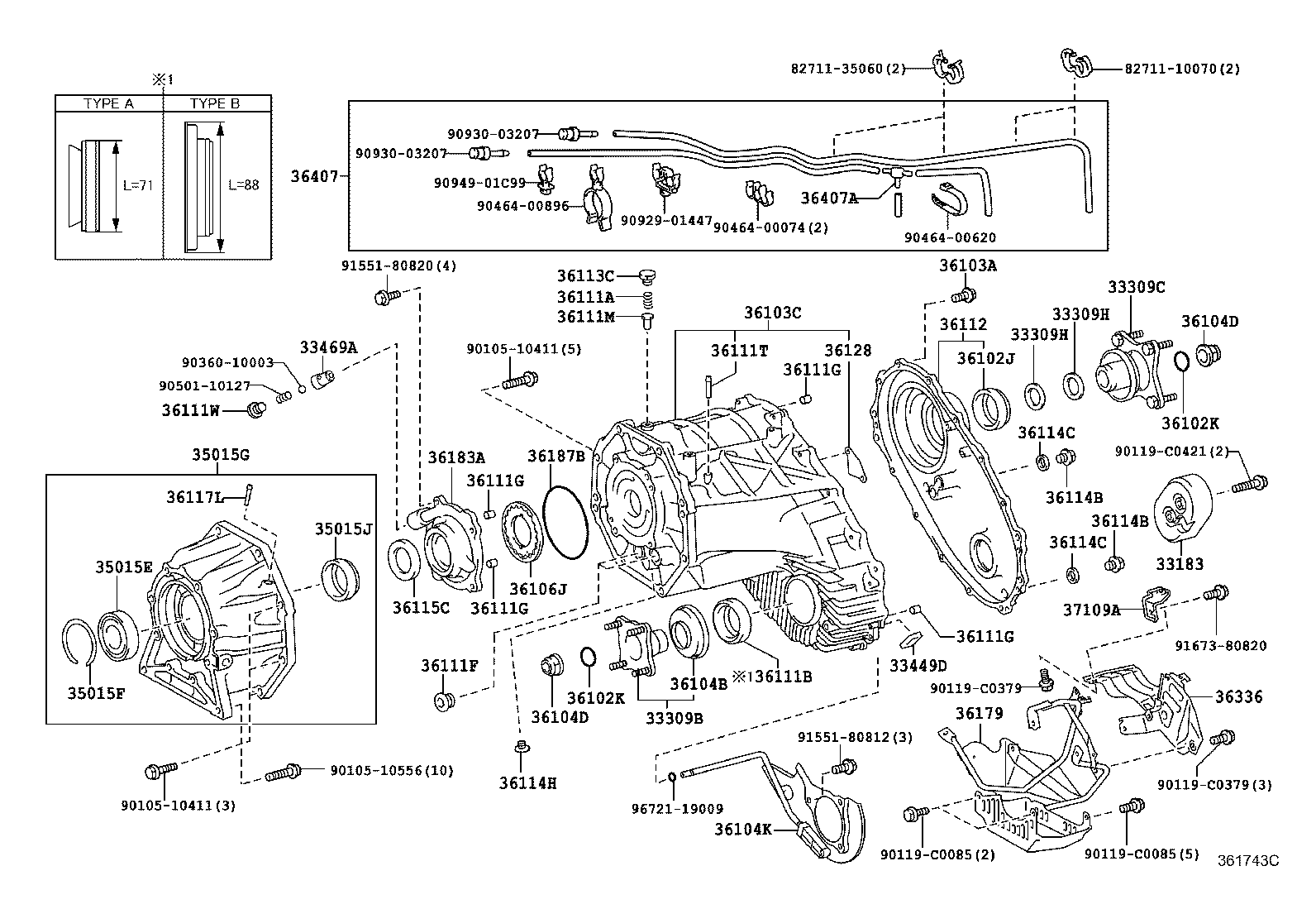 36107-60090 ADAPTER SUB-ASSY, TRANSFER product image