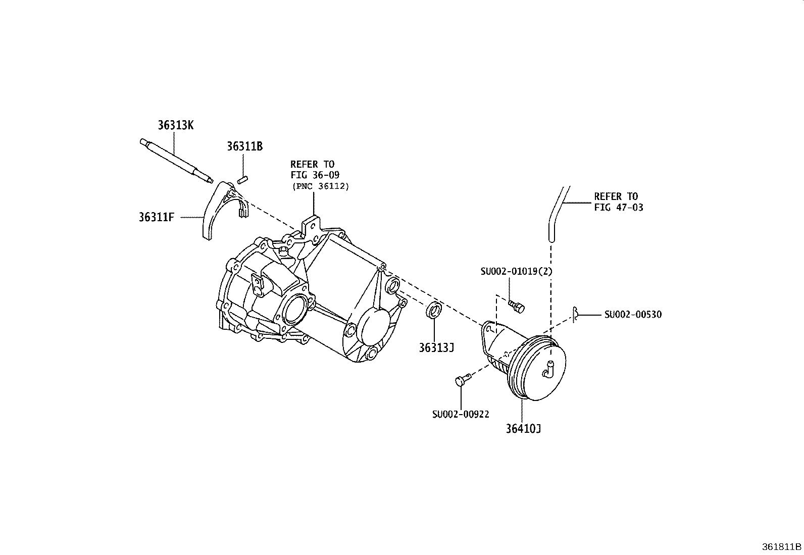 36311-37010 FORK, TRANSFER GEAR SHIFT, NO.1 product image