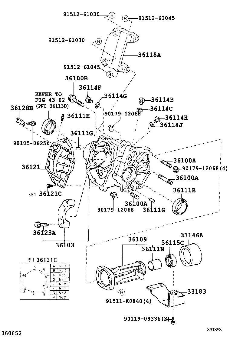 36118-44010 PLATE, TRANSFER STIFFENER, RH product image