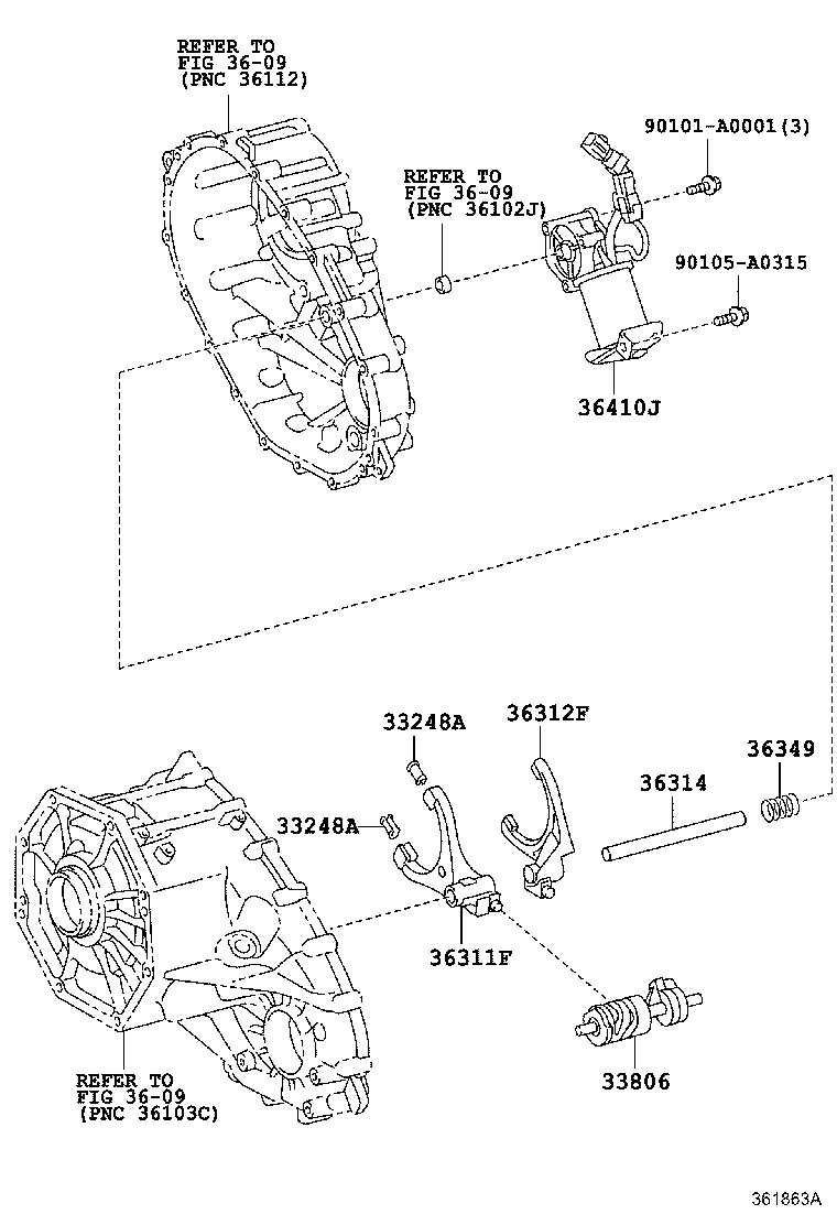 Toyota 36302-34010 FORK, TRANSFER GEAR SHIFT, NO.2