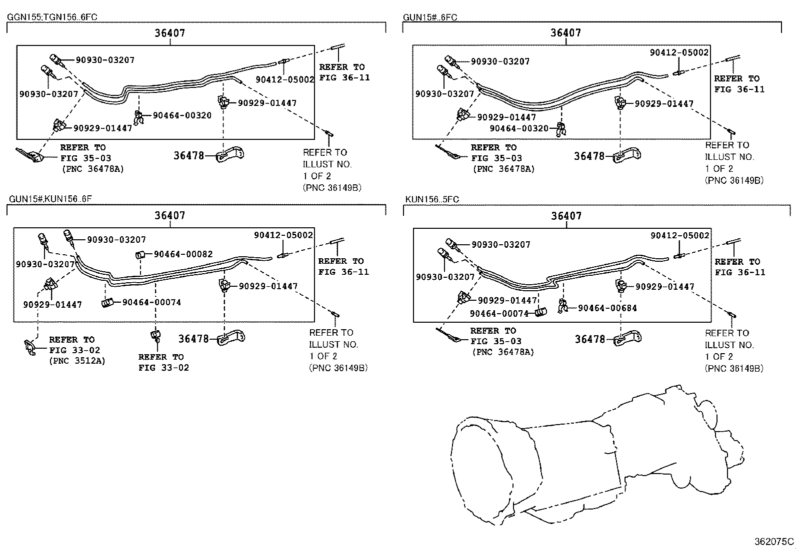 36407-0K040 HOSE SUB-ASSY, TRANSFER BREATHER product image