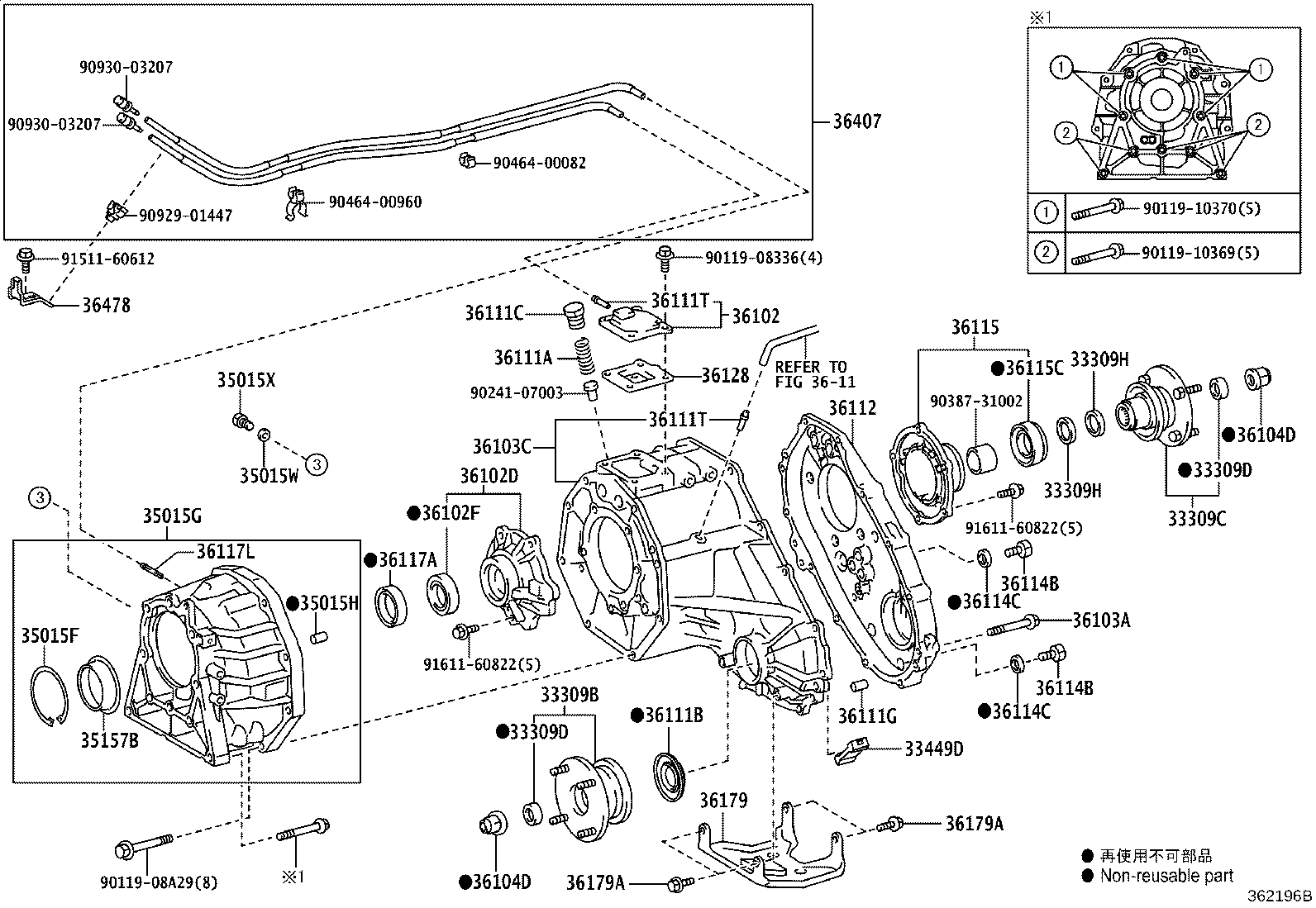 36407-60260 HOSE SUB-ASSY, TRANSFER BREATHER product image