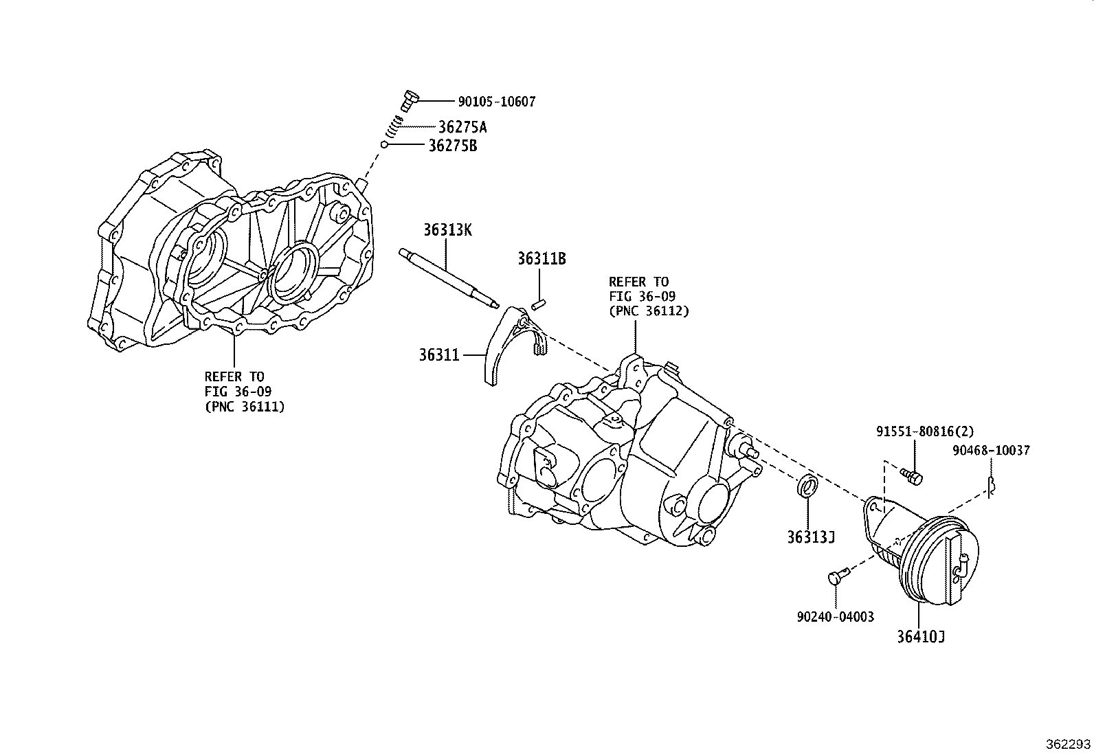 36311-37010 FORK, TRANSFER GEAR SHIFT, NO.1 product image
