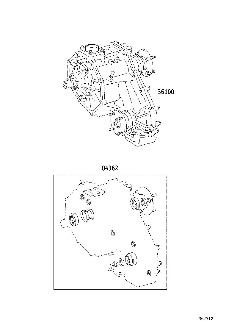04362-71110 GASKET KIT, TRANSFER OVERHAUL product image
