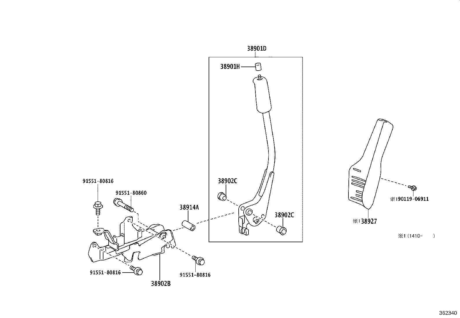 38902-37170 BRACKET SUB-ASSY, VALVE CONTROL LEVER product image
