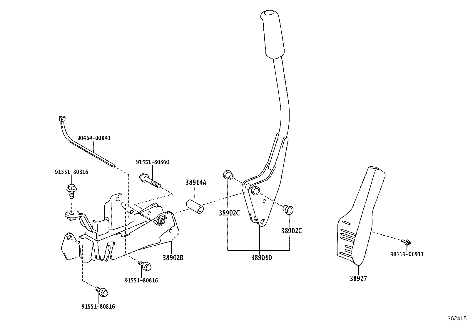 38902-37112 BRACKET SUB-ASSY, VALVE CONTROL LEVER product image