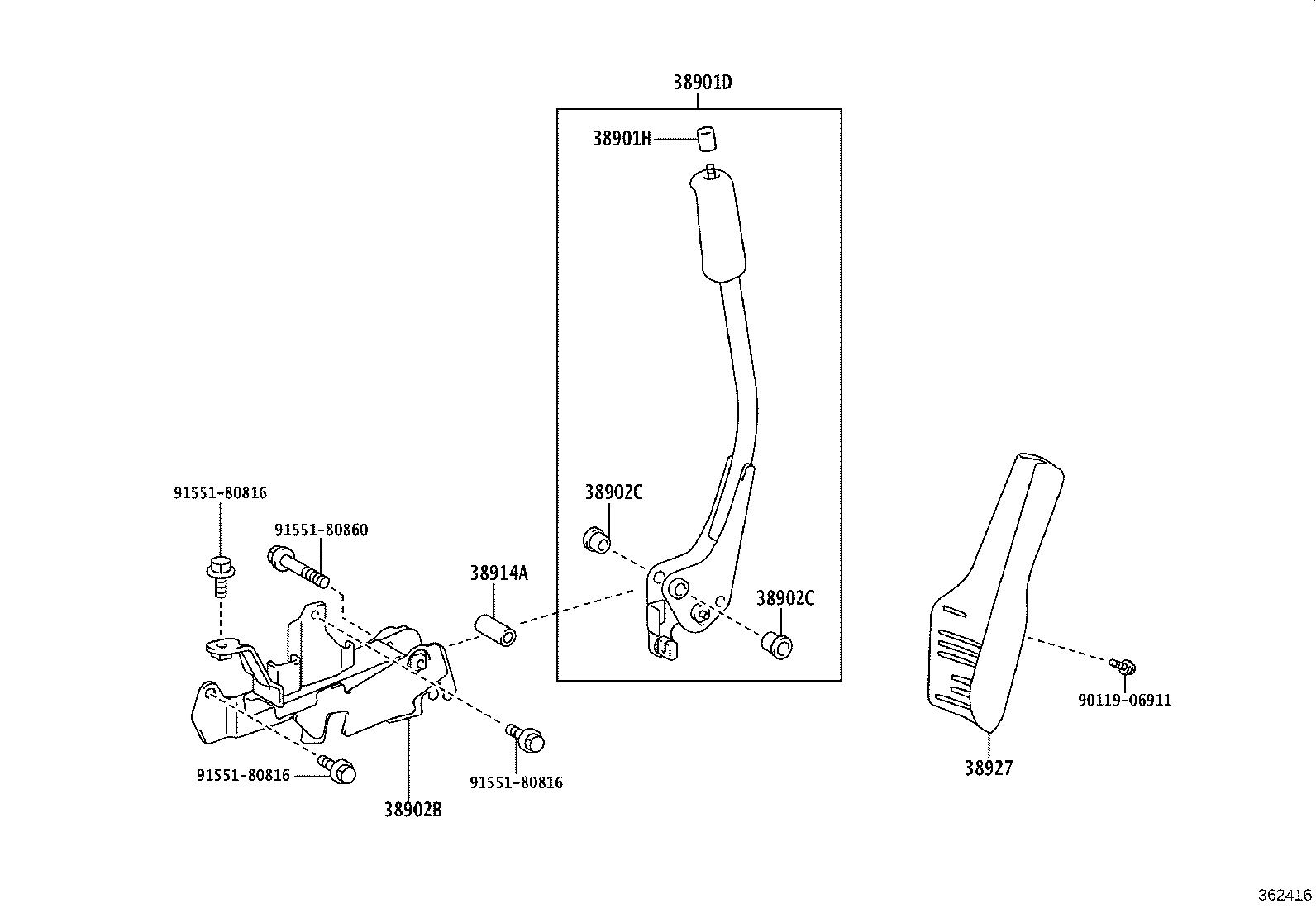 38902-37112 BRACKET SUB-ASSY, VALVE CONTROL LEVER product image
