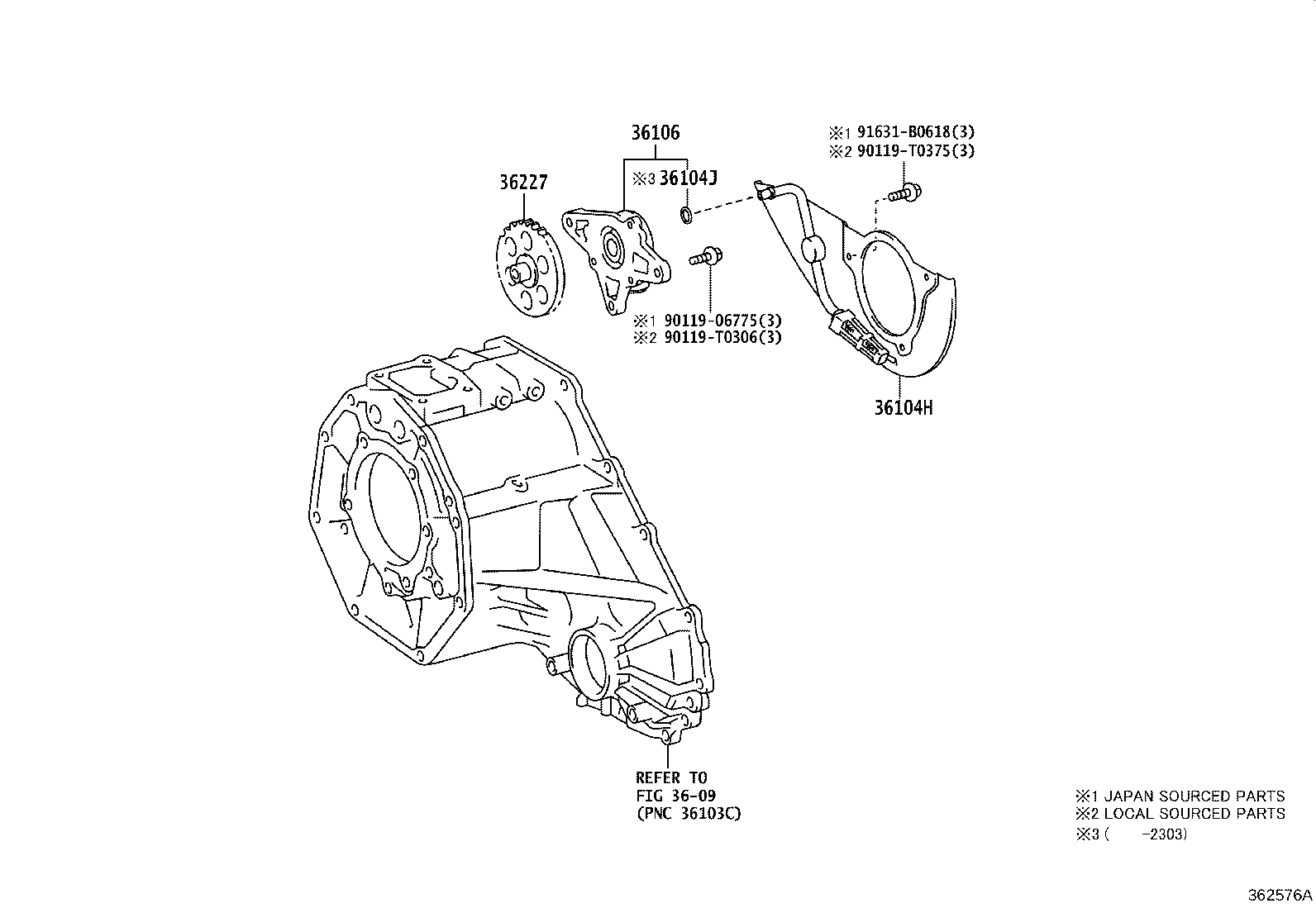 36106-04010 BODY SUB-ASSY, TRANSFER OIL PUMP product image