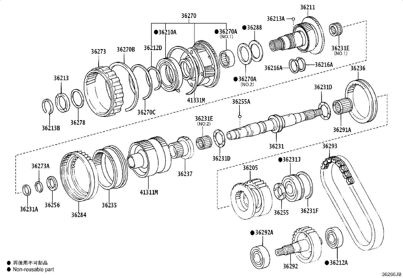 90364-32025 BEARING, NEEDLE ROLLER (FOR TRANSFER OUTPUT SHAFT FRONT) product image