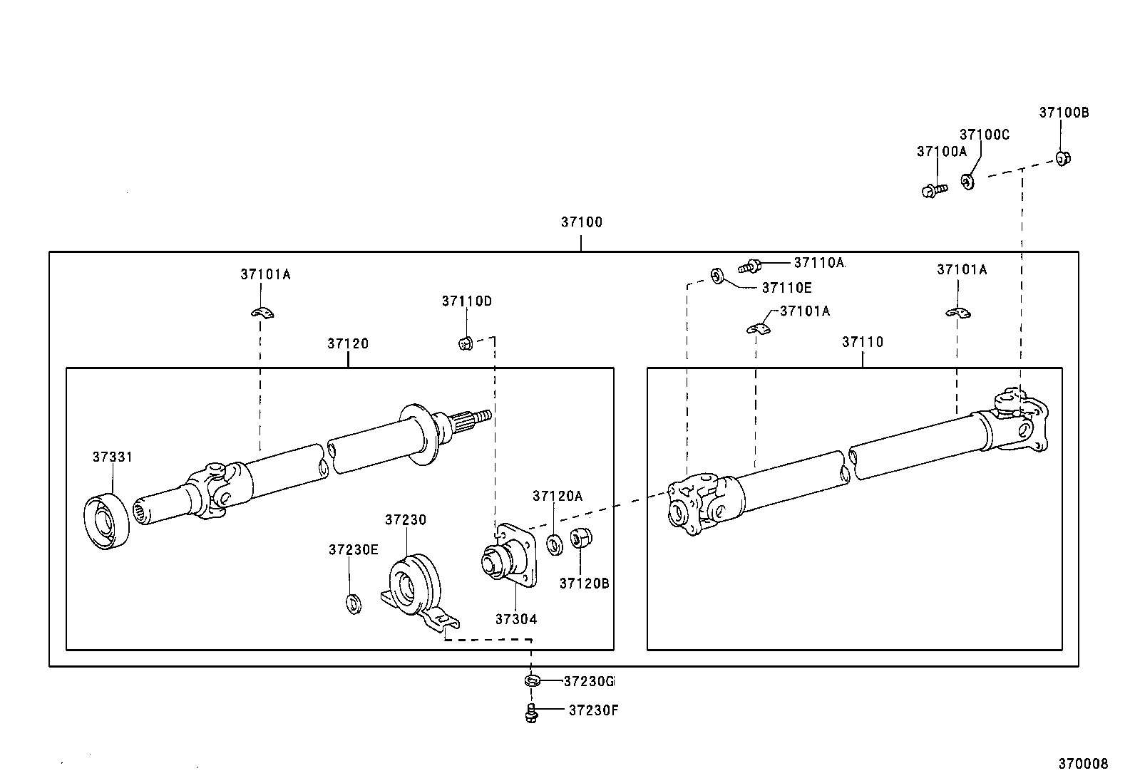 37100-2A250 SHAFT ASSY, PROPELLER W/CENTER BEARING product image