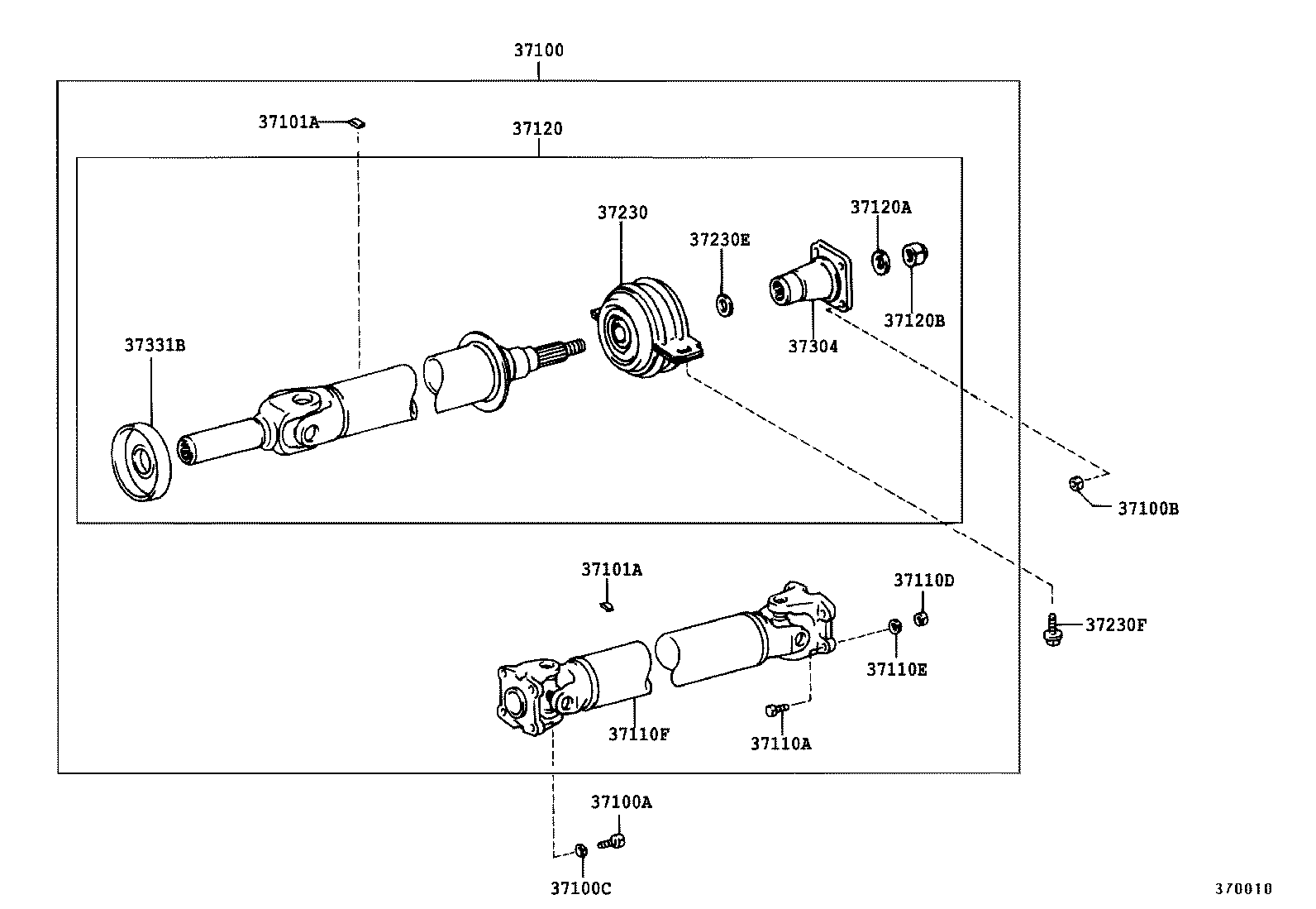 37100-28070 SHAFT ASSY, PROPELLER W/CENTER BEARING product image