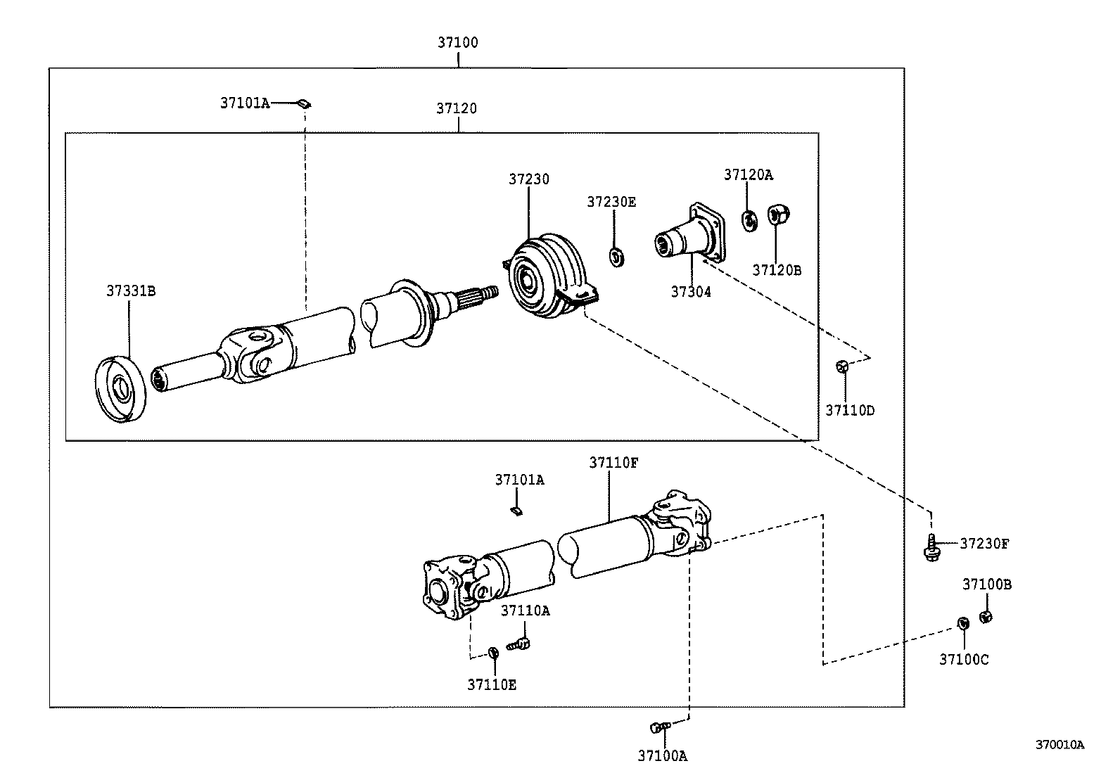 37100-28091 SHAFT ASSY, PROPELLER W/CENTER BEARING product image