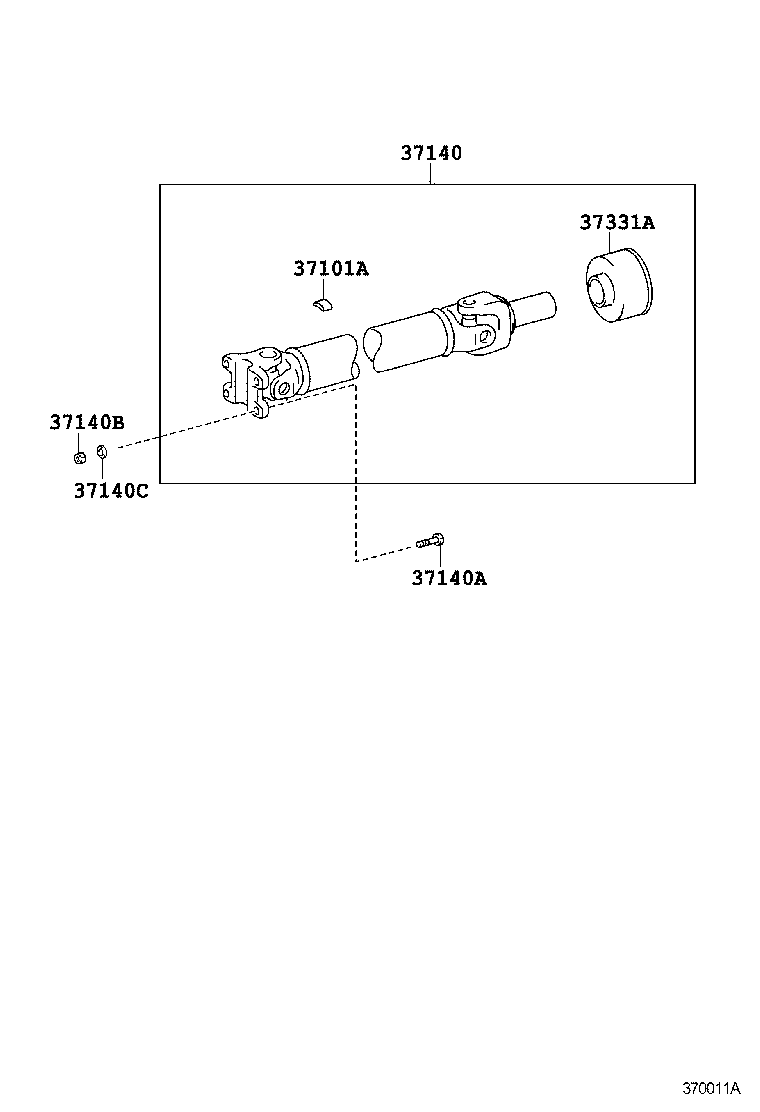37100-28091 SHAFT ASSY, PROPELLER W/CENTER BEARING product image