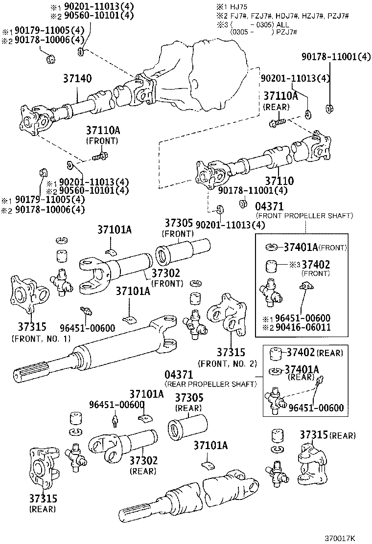 Toyota 04371-36050 SPIDER KIT, UNIVERSAL JOINT(FOR PROPELLER SHAFT)