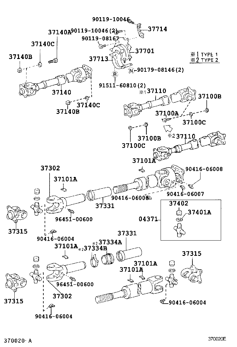 37140-35110 SHAFT ASSY, PROPELLER, FRONT product image