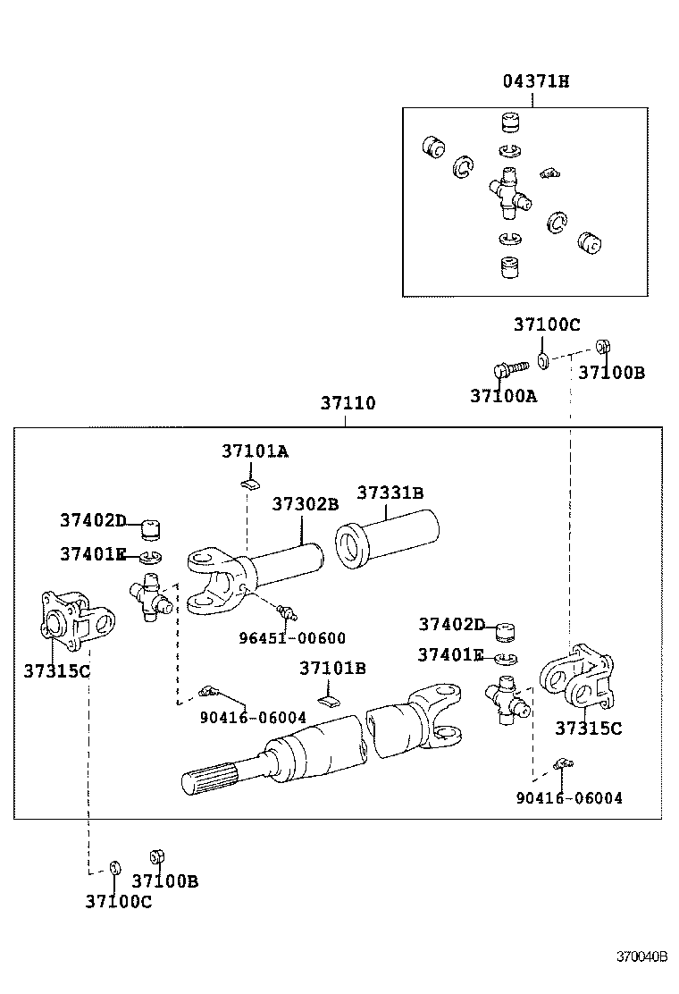 37100-35890 SHAFT ASSY, PROPELLER W/CENTER BEARING product image