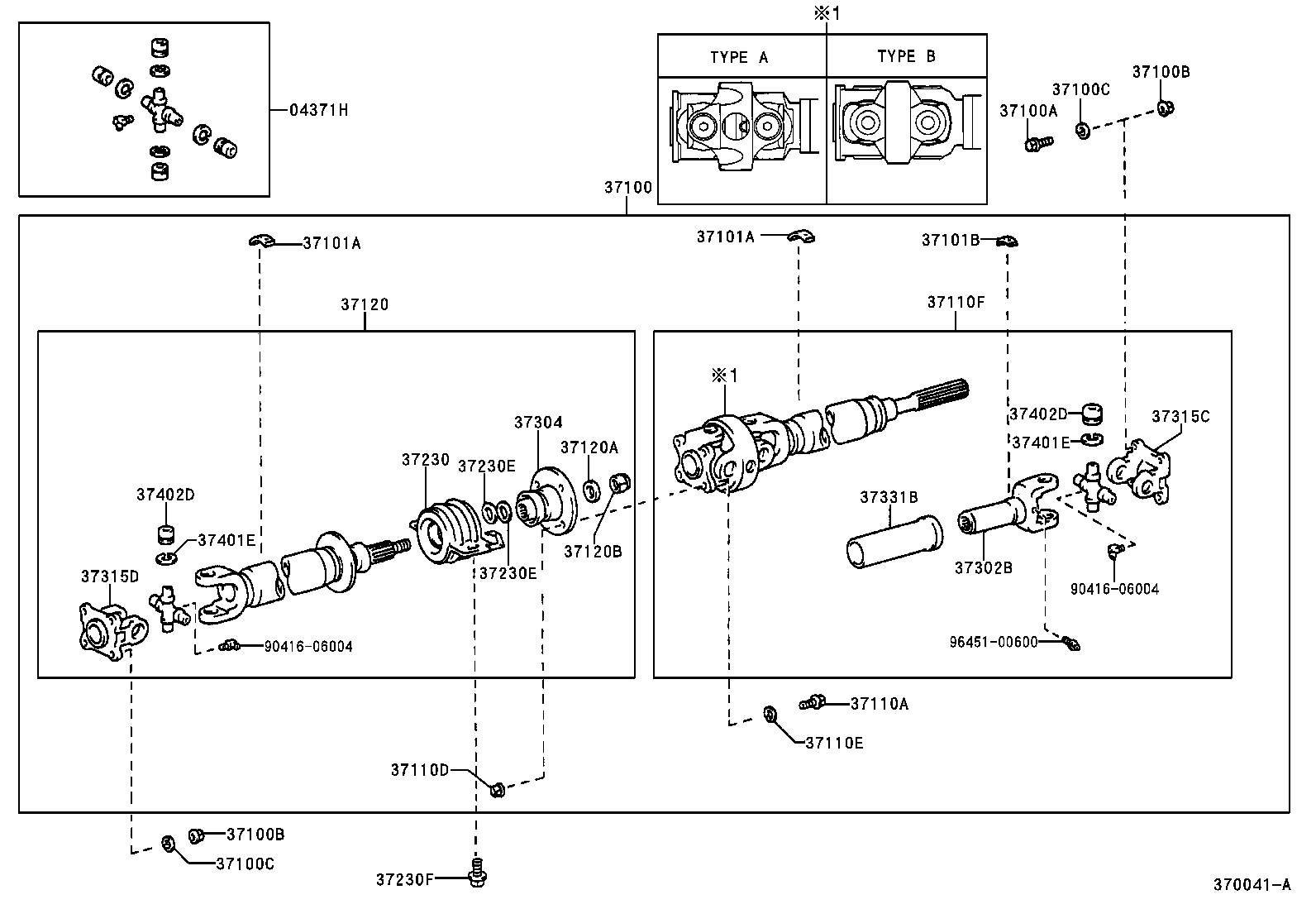 37100-35890 SHAFT ASSY, PROPELLER W/CENTER BEARING product image