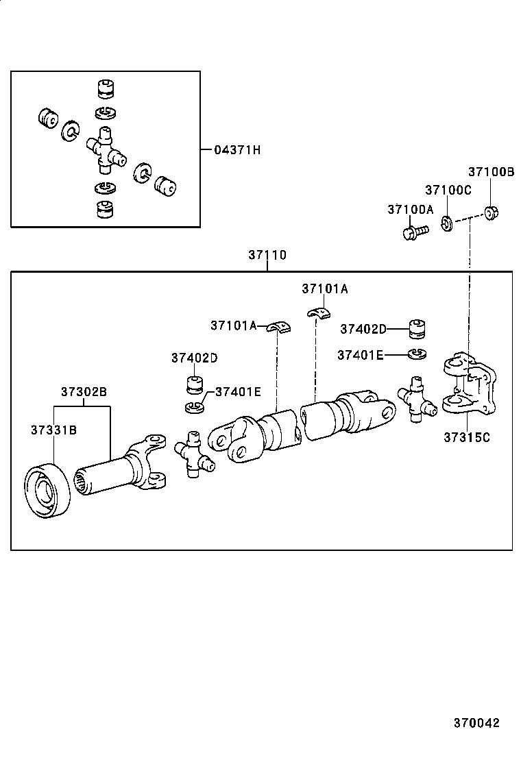37100-3D120 SHAFT ASSY, PROPELLER W/CENTER BEARING product image