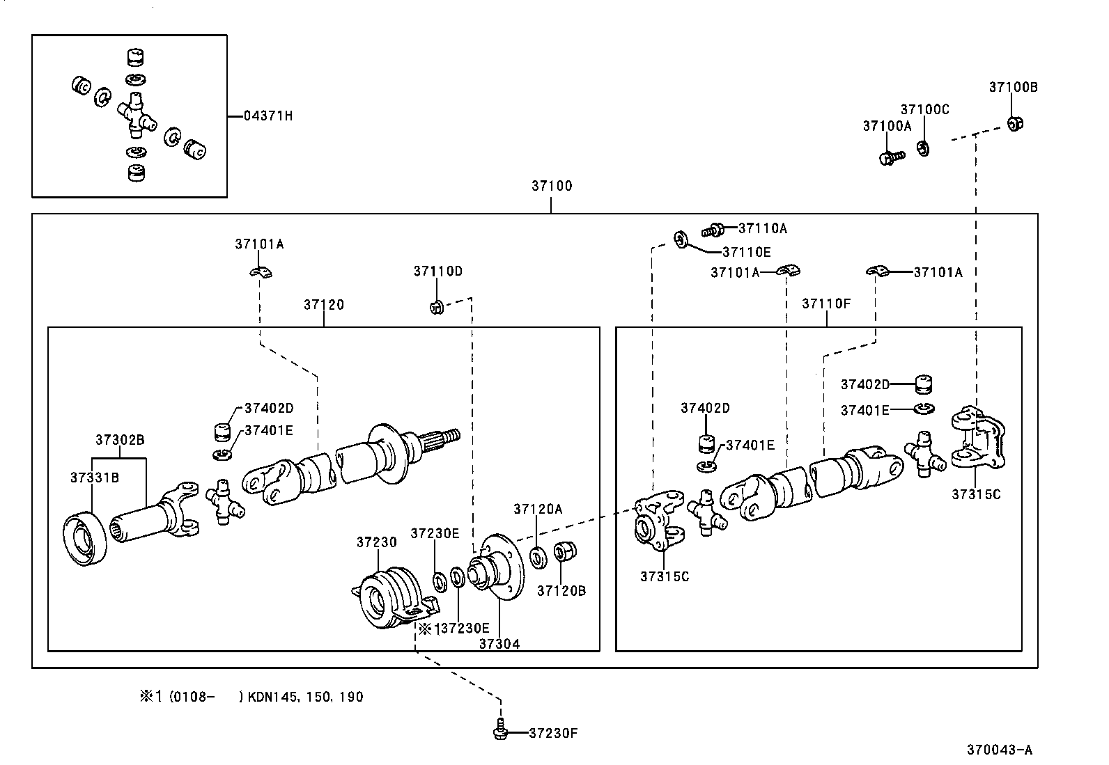 37100-35890 SHAFT ASSY, PROPELLER W/CENTER BEARING product image