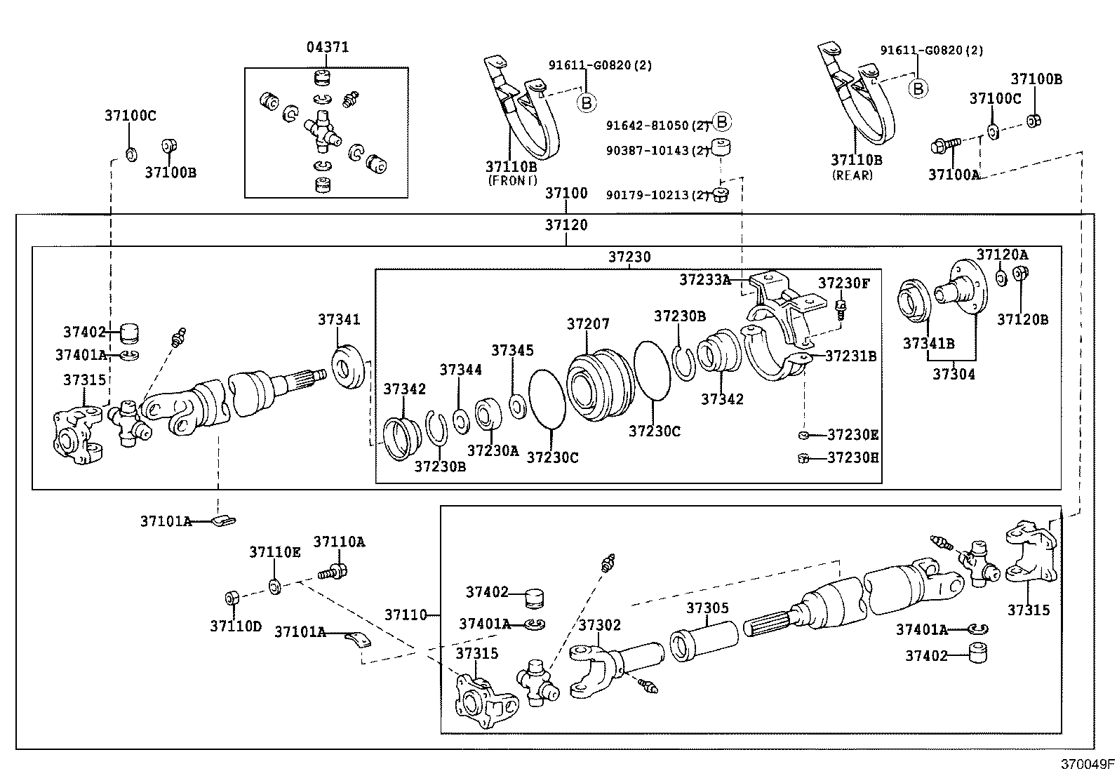 90101-08157 BOLT, NO.1 (FOR CENTER SUPPORT BEARING) product image