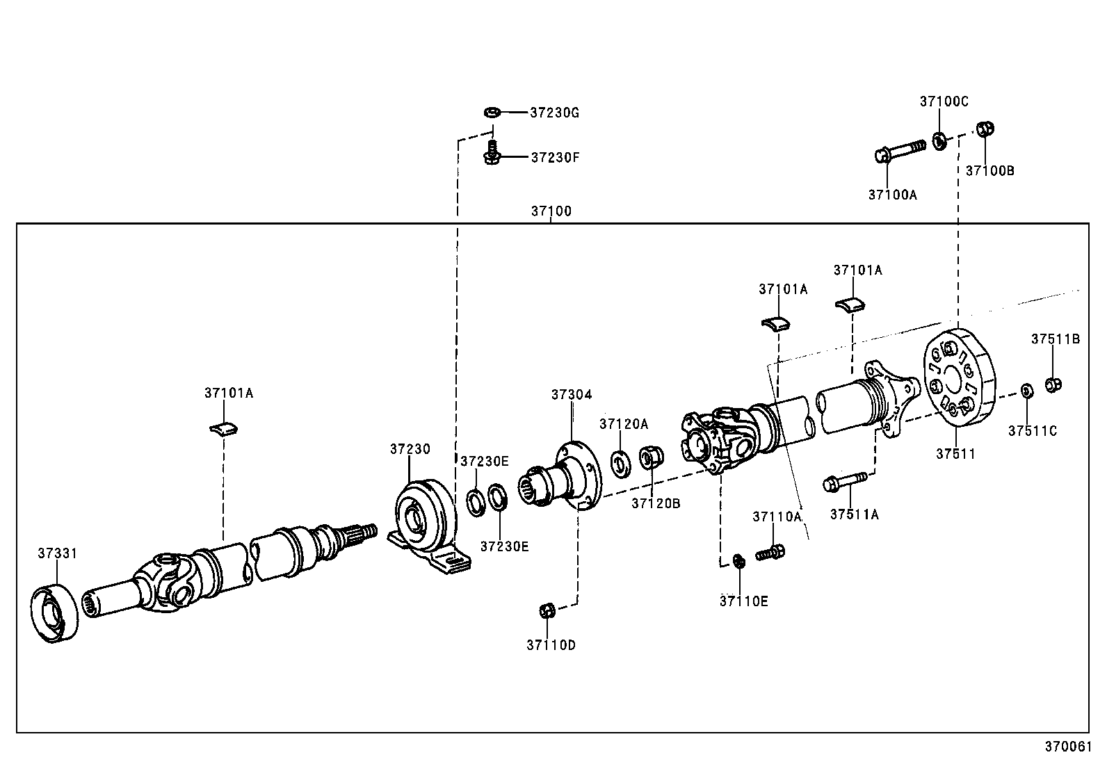 37100-24351 SHAFT ASSY, PROPELLER W/CENTER BEARING product image