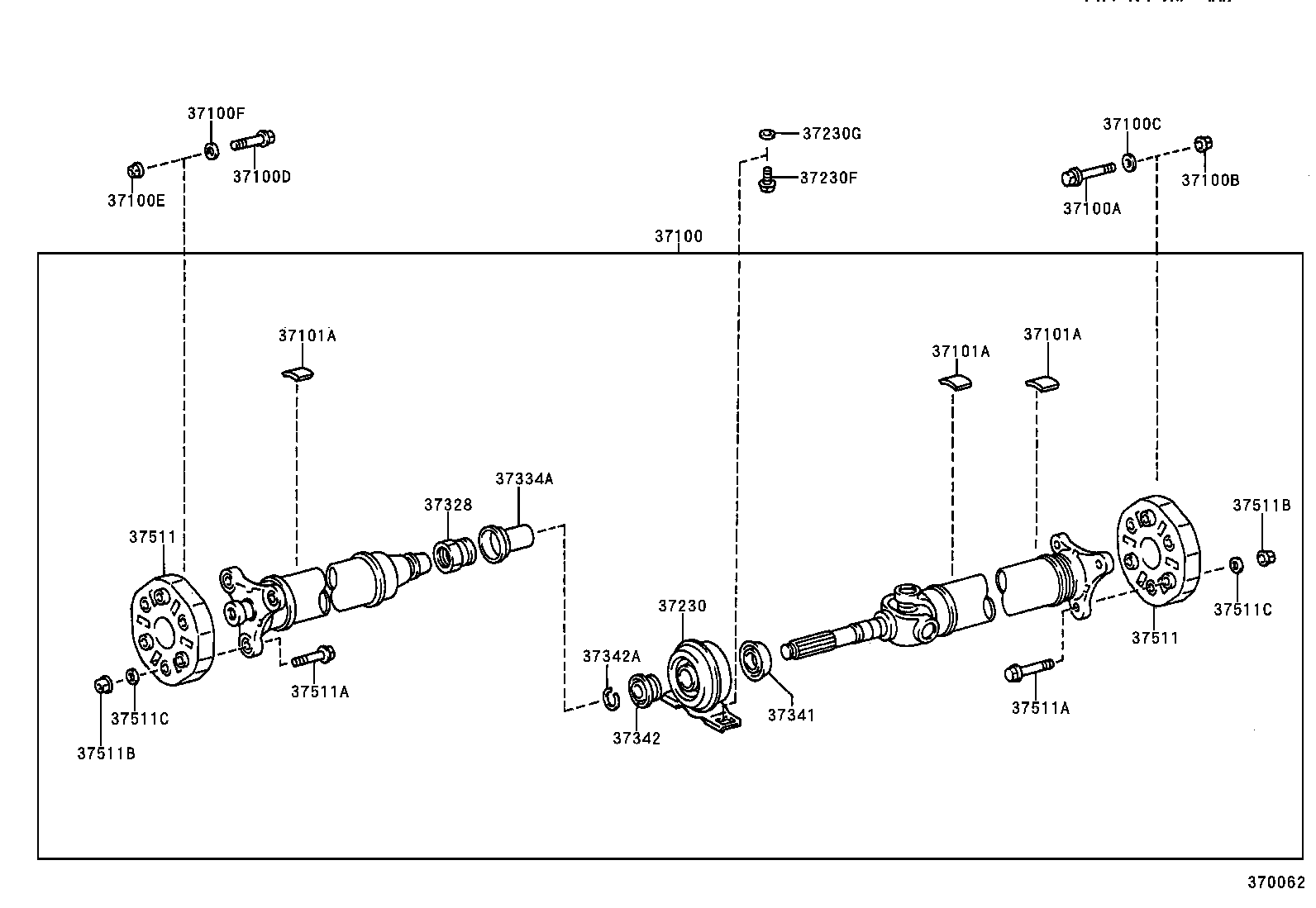 37100-24351 SHAFT ASSY, PROPELLER W/CENTER BEARING product image