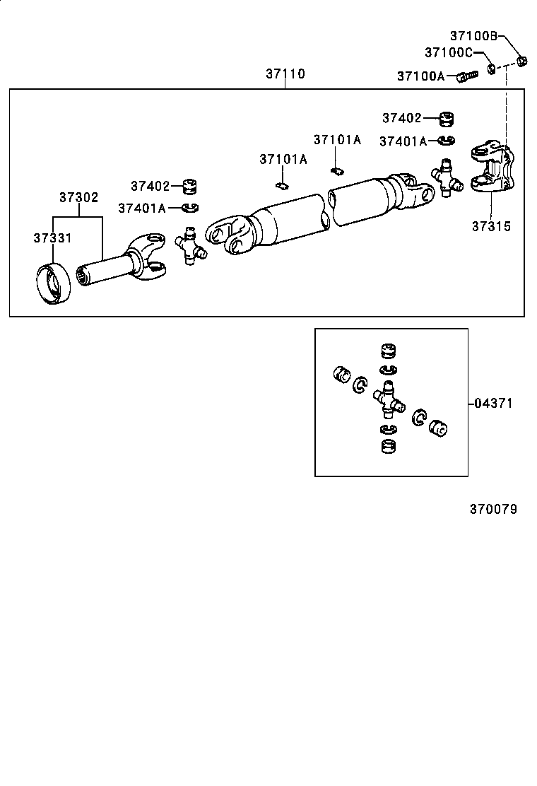 37100-28030 SHAFT ASSY, PROPELLER W/CENTER BEARING product image